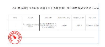 1.1億元、45.6萬(wàn)平！湖南某地分布式光伏屋頂租賃權(quán)拍賣(mài)
