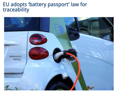 歐盟通過(guò)“電池護(hù)照”法規(guī)，對(duì)電池提出可追溯性要求